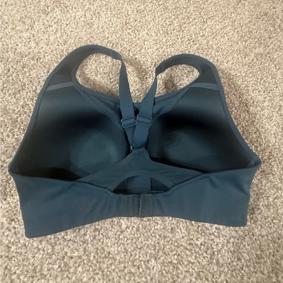Like new Athleta Ultimate Zip-Front Sports Bra – Dark Teal Blue – Size 32B - Picture 4 of 4